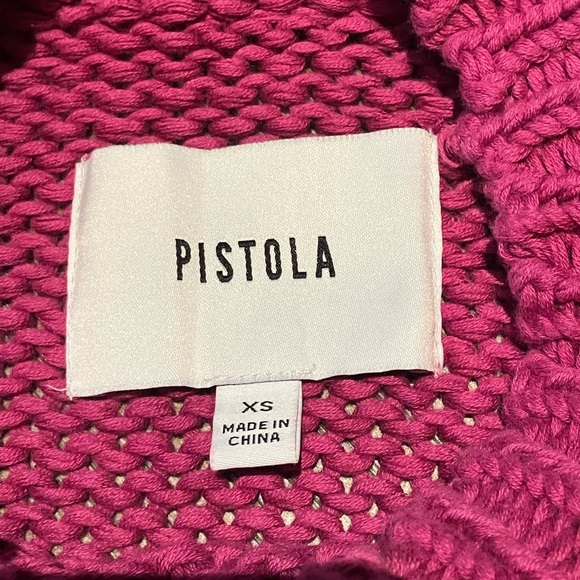 Pistola Gabbie Wild Orchid Puff Sleeve Chunky Knit Sweater (xs) Anthropology - Picture 7 of 11